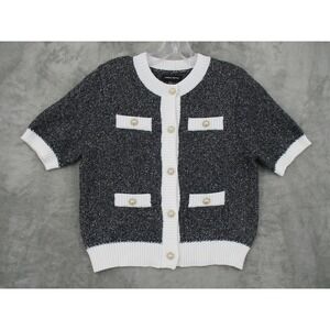 Urban Revivo Sweater Womens Large Cardigan Colorblock Preppy Nautical Career